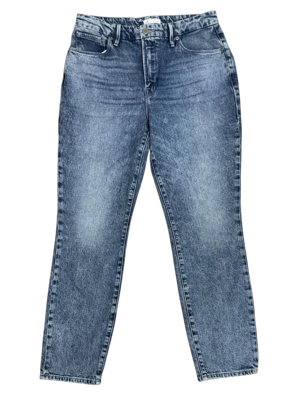Good American Good Classic High Rise Slim Straight Jeans 6/28 Indigo301 - Picture 2 of 7